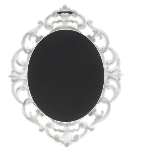 White Oval Vintage Wall Mirror 11.5 x 15 Inch - Picture 2 of 8